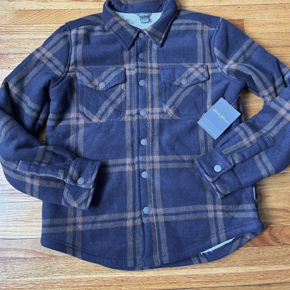 Eddie Bauer boys Microfleece/ Sherpa Shacket NWT